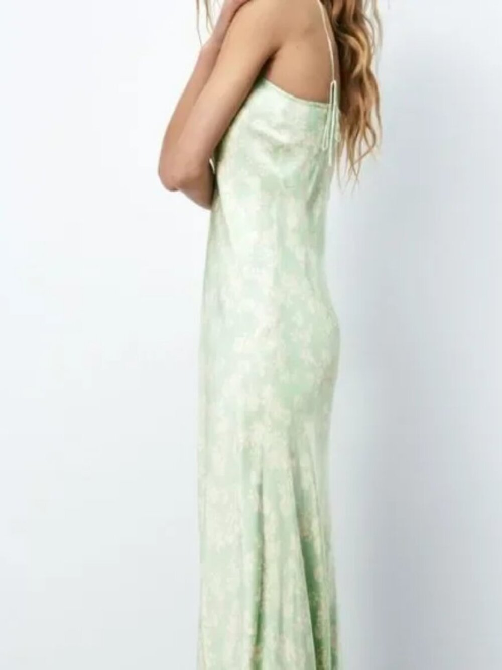 Zara Floral Print Satin Dress Size M - Picture 3 of 8